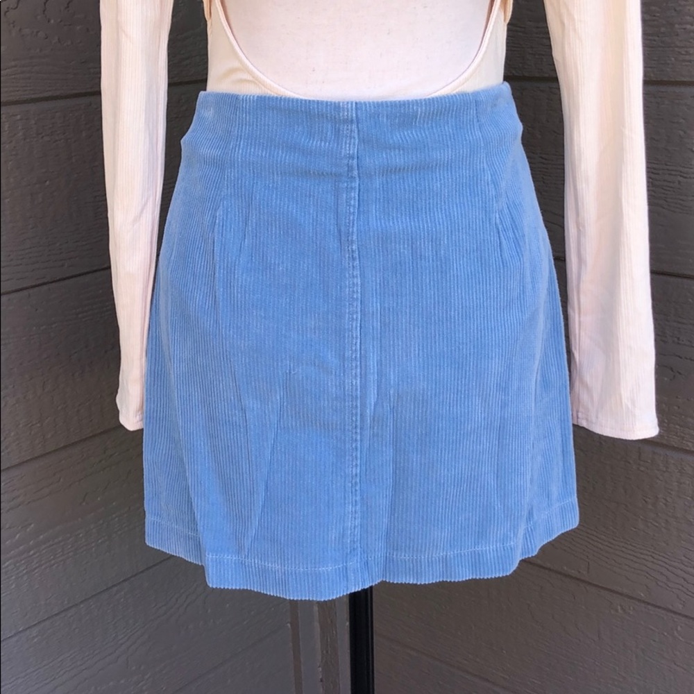 Honey Punch Dusty Blue Corduroy Skirt - Picture 2 of 5